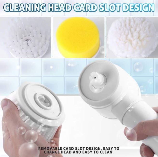 Electric Cleaning Brush With 3 Brush Heads - thedealzninja