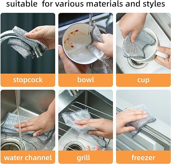 Multipurpose Wire Dishwasher Cloths For Wet and Dry Use