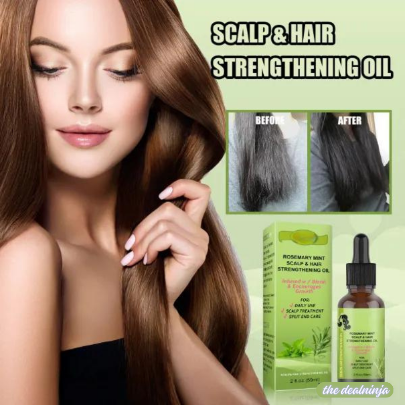 Rosemary Mint Scalp & Hair Strengthening Oil - thedealzninja