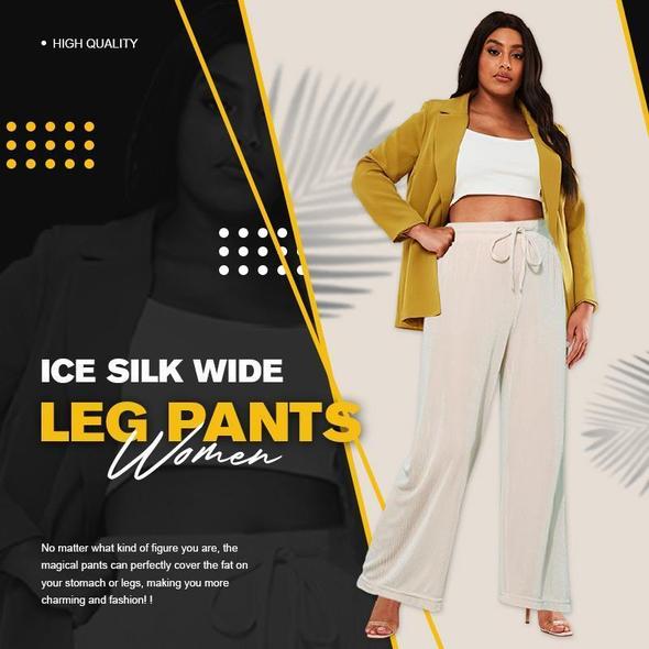 Ice Silk Wide Leg Pants Women - thedealzninja
