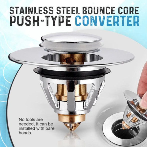 Stainless Steel Bounce Core Push-Type Converter - thedealzninja