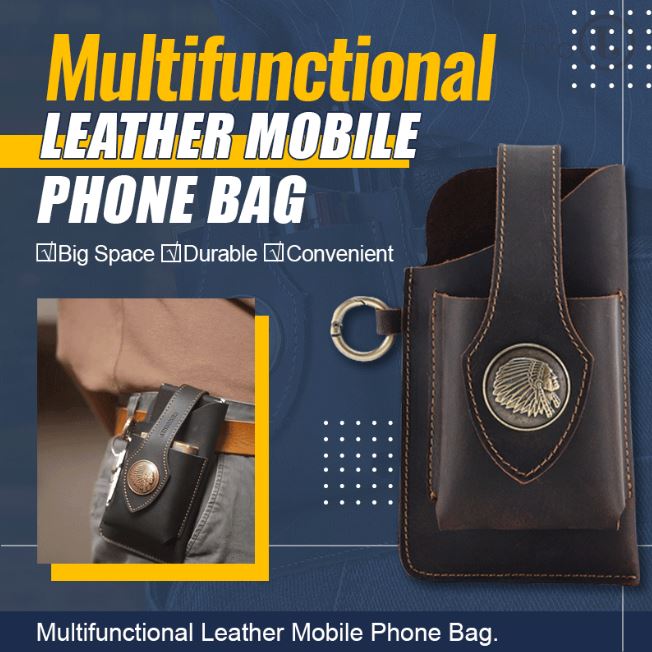 Multifunctional Leather Mobile Phone Bag - thedealzninja