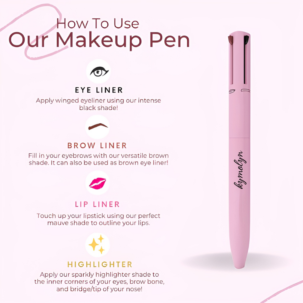 4 in 1 Makeup Pen (Eyeliner Brow Liner, Lip Liner & Highlighter)