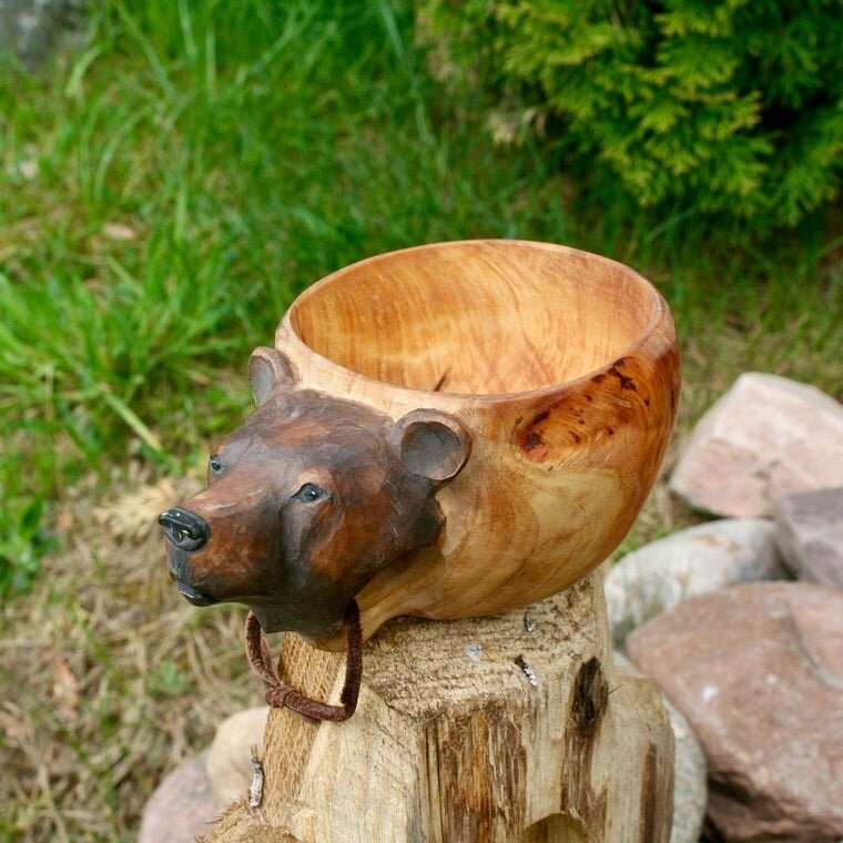 Kuksa Hand Carved Wooden Mug - thedealzninja