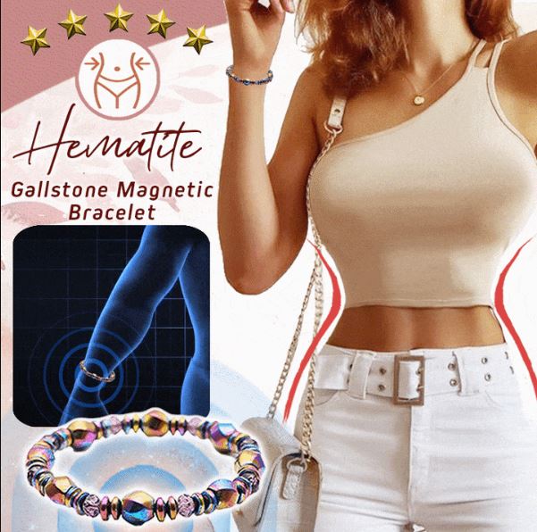 Hematite Gallstone Magnetic Bracelet - thedealzninja