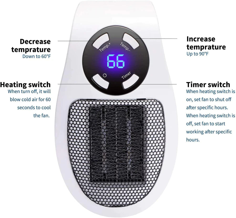 Portable Electric Plug In Wall Heater - thedealzninja