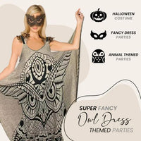 Thumbnail for Super Size Owl Face Print Dress - thedealzninja
