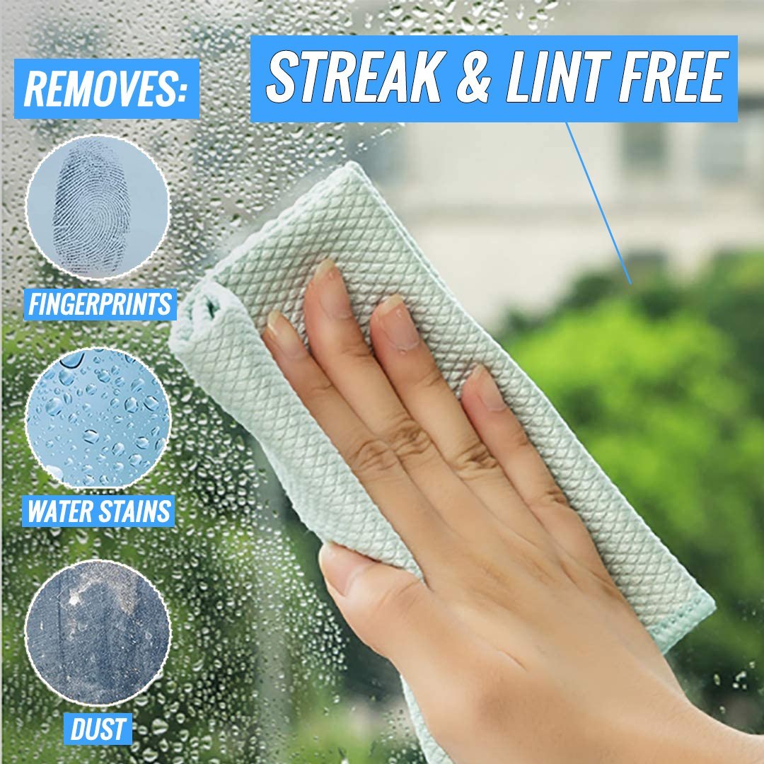 NanoScale Streak-Free Miracle Cleaning Cloths - Reusable - thedealzninja