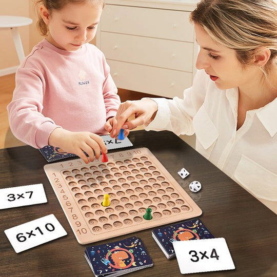 Wooden Montessori Multiplication Board Game - thedealzninja