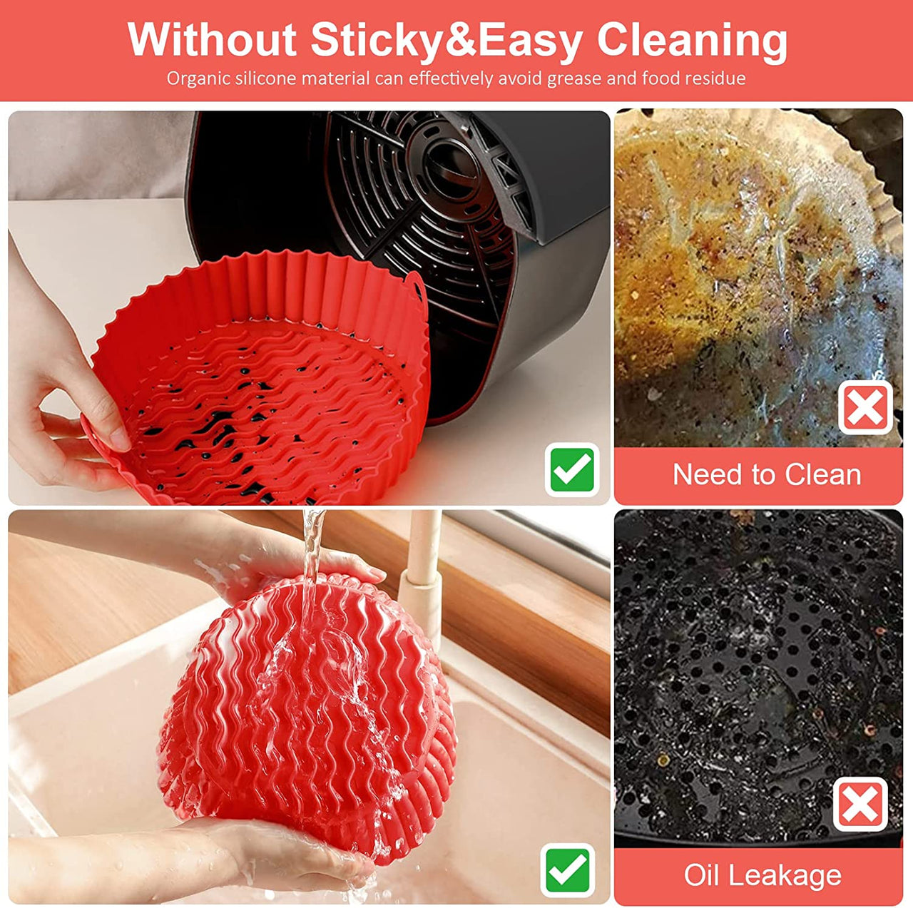 Reusable Air Fryer Silicone Baking Tray - thedealzninja