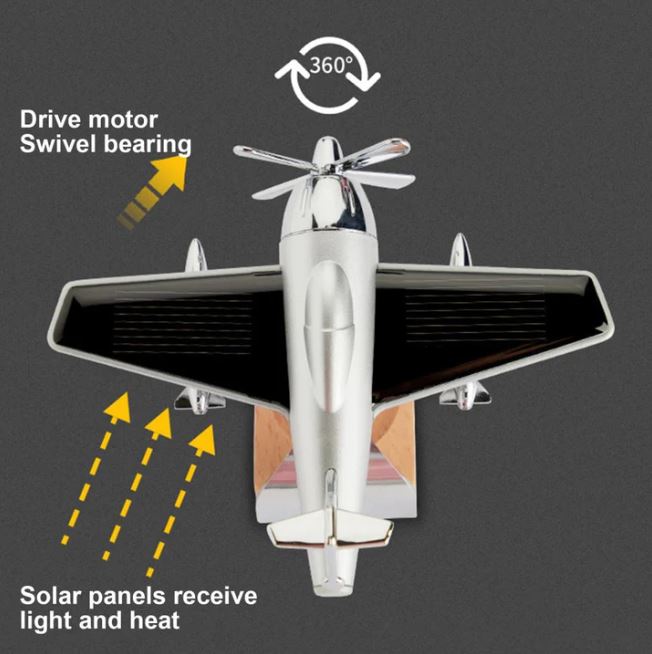 Solar Airplane Car Air Freshener - thedealzninja