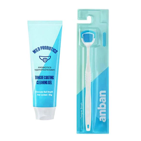 Tongue Coating Cleaning Gel and Brush - thedealzninja
