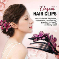 Thumbnail for Rhinestone Double Flower Hair Clip - thedealzninja