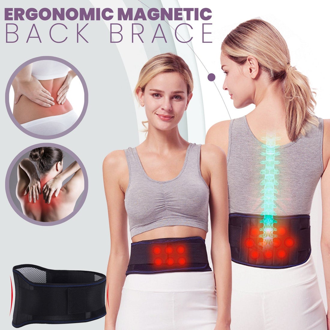 Ergonomic Magnetic Back Brace - thedealzninja