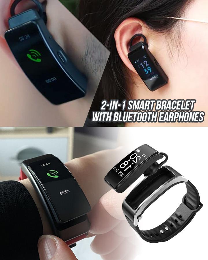2-in-1 Smart Bracelet With Bluetooth Earphones - thedealzninja