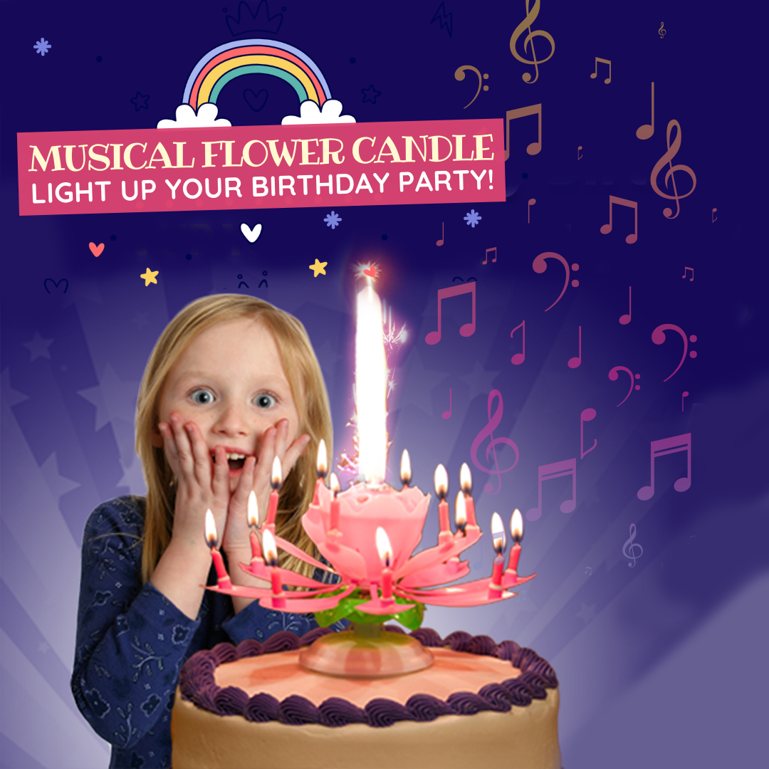 Dealzninja Magic Flower - Musical Candle - thedealzninja