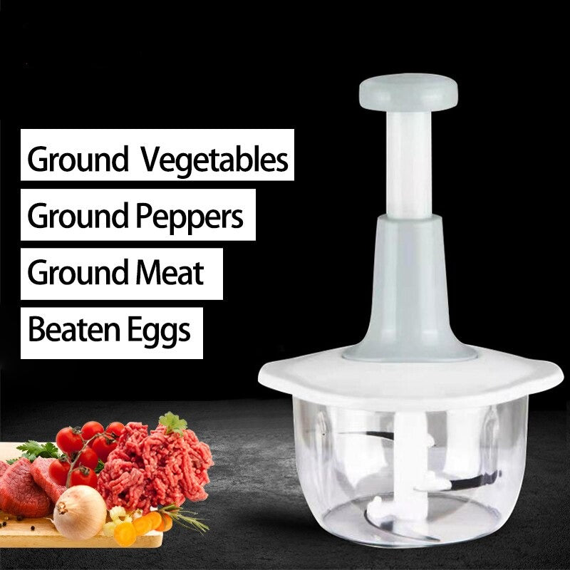 Manual Food Push Chopper For Vegetables & Meat