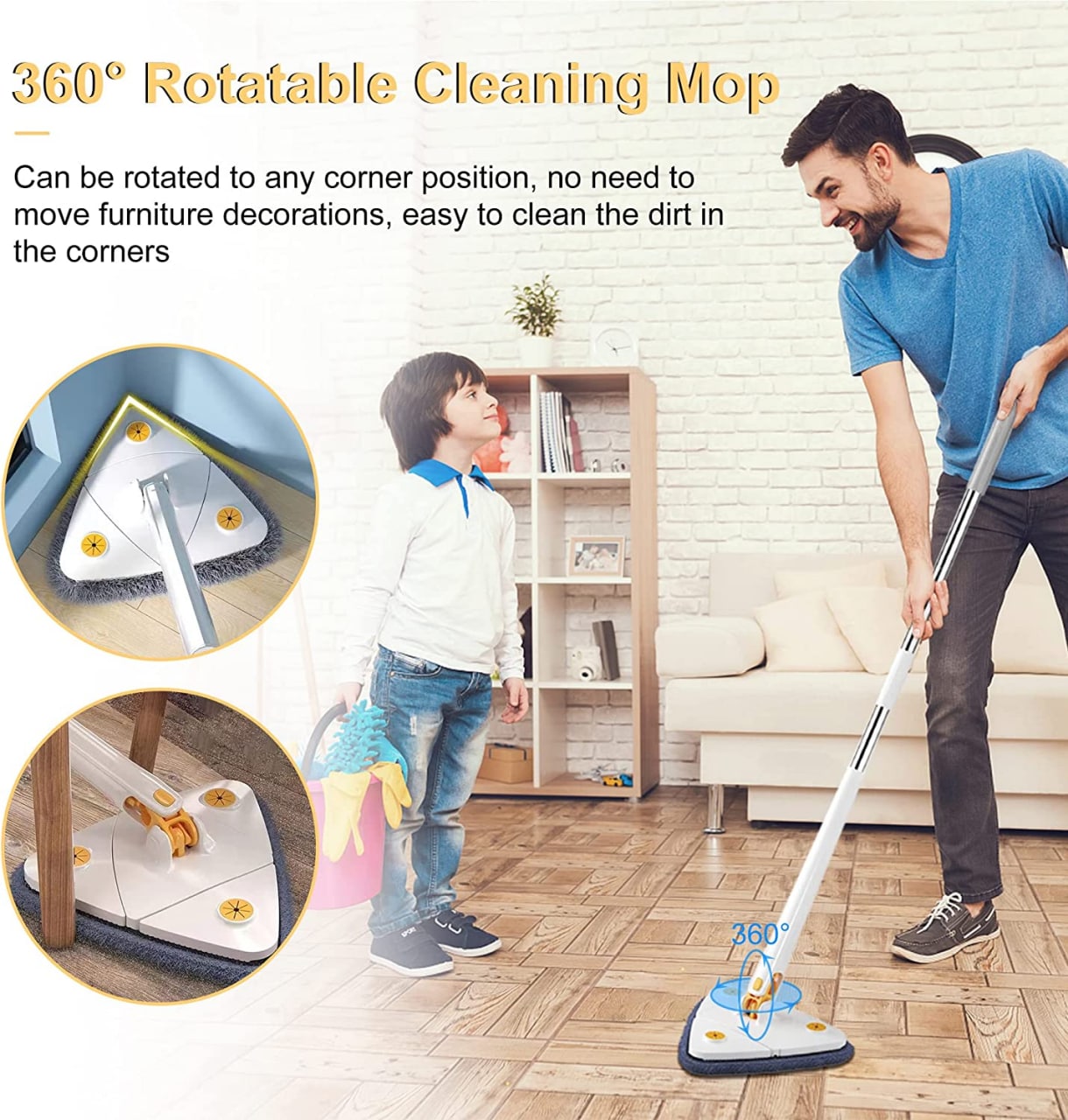 360° Rotatable Adjustable Cleaning Mop - thedealzninja