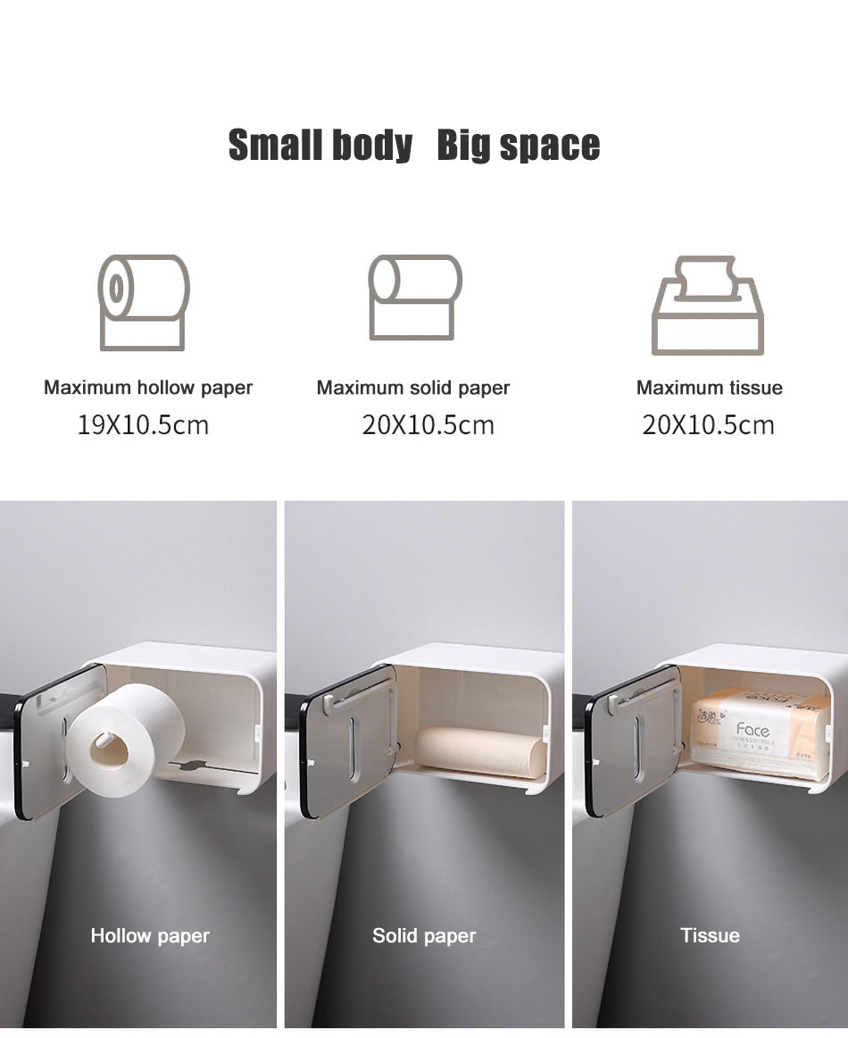 AquaHold Wall-Mounted Toilet Paper Storage Box - thedealzninja