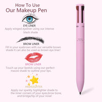 Thumbnail for 4 in 1 Makeup Pen (Eyeliner Brow Liner, Lip Liner & Highlighter)